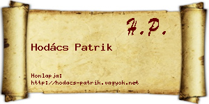 Hodács Patrik névjegykártya