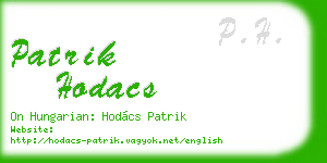 patrik hodacs business card