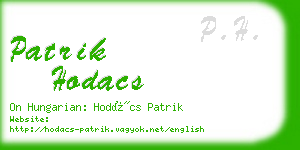 patrik hodacs business card